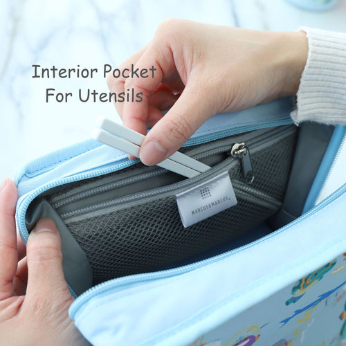 Foldable Insulated Lunch Bag for Kids – Water Resistant, Antibacterial Lining & Side Bottle Pocket