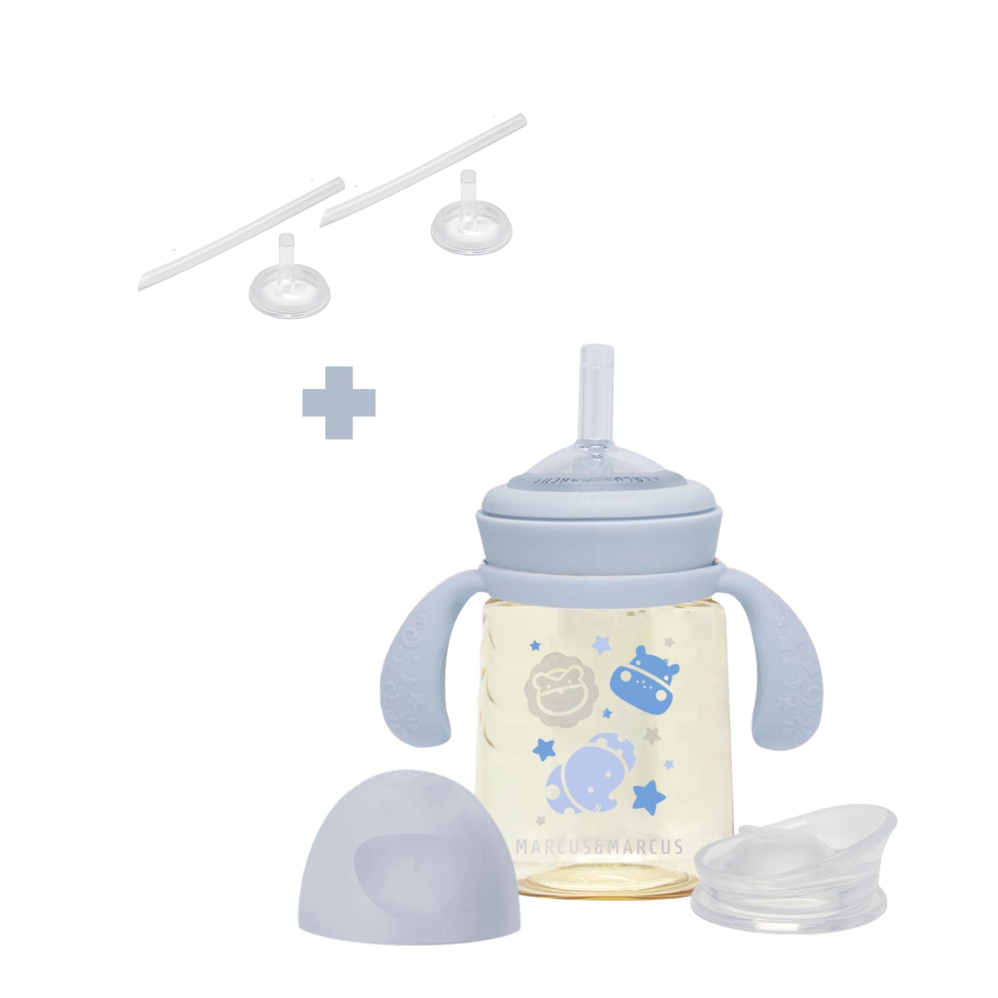 PPSU Transition Straw + Rim Spout Bottle 180 / 300 ML (with straw replacement x 2)