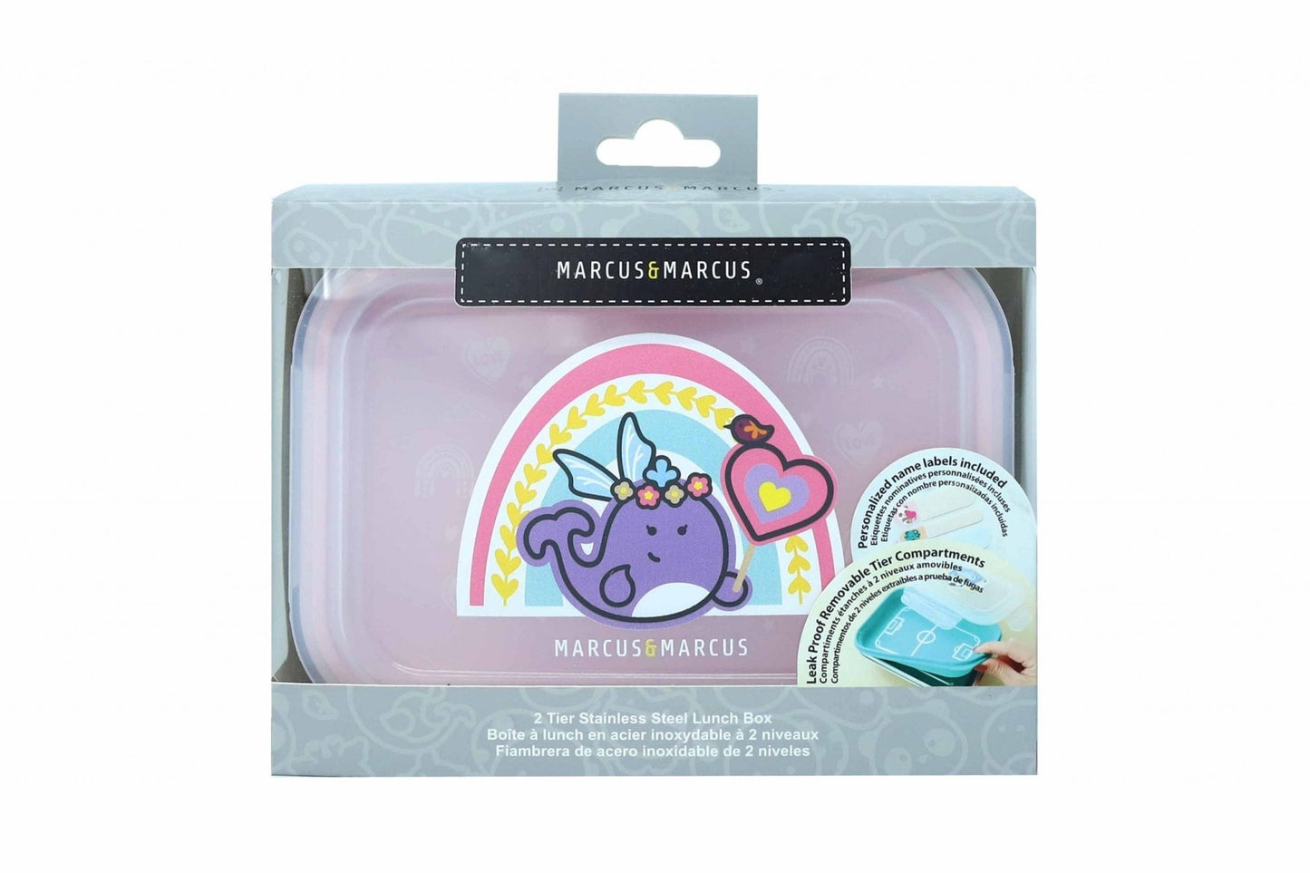 2 Tier Stainless Steel Lunch Bento Box – Rainbow - Marcus & Marcus