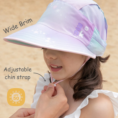UV Protection Foldable Neck Flap Hat - Electric Blue