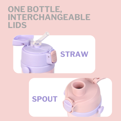 Straw & Spout Insulated Water Bottle (350ml)