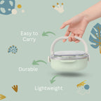 Stainless Steel Lunch Box (2 Tier), 3 Compartments with Fork and Spoon