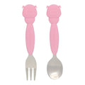 Kids Fork & Spoon Set with Silicone Grip – Stainless Steel, Dishwasher Safe (Left & Right Handed)