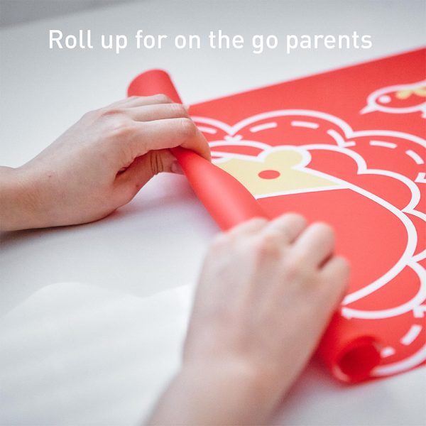Marcus & Marcus placemat rollable washable silicone red