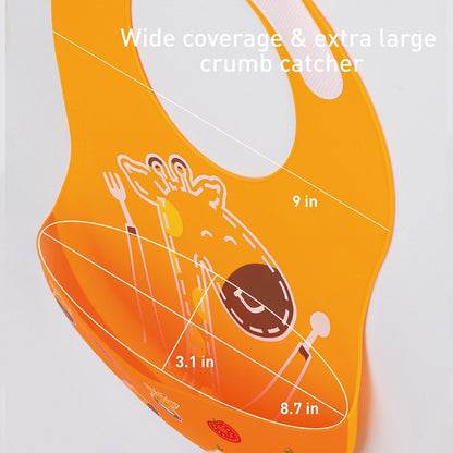 Marcus & Marcus silicone baby bibs velcro closure extra large crumb catcher 