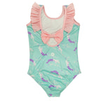 Toddler Girl UPF 50+ Swimsuit – Tiffany Blue & Pink Meowmaid (18M - 4T)
