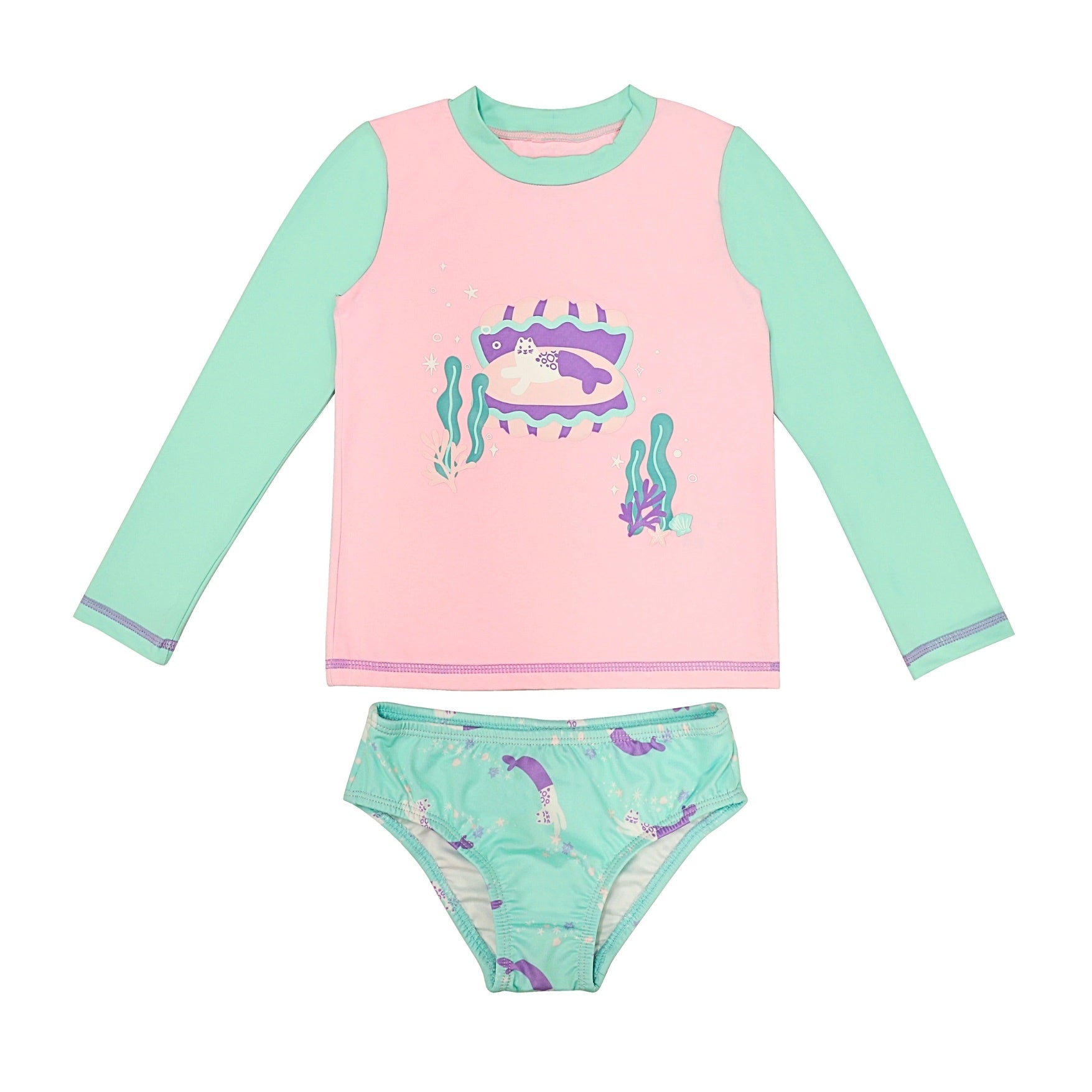 Toddler Long Sleeve Rash Guard Set – UPF 50+ Swim Top & Bottoms (18M - 4T)