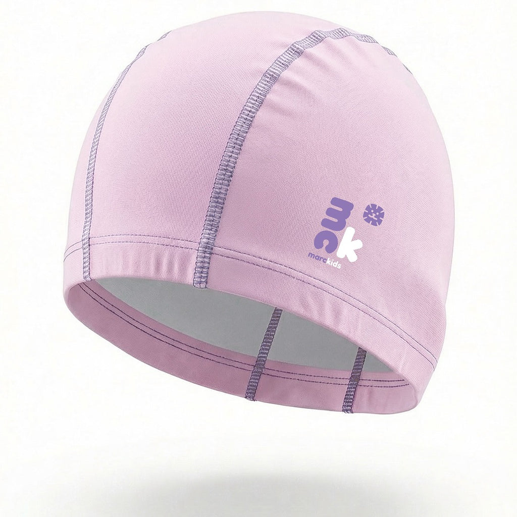 Marckids Kids Fabric Swim Cap (50–54 cm) – Soft Stretch Swim Hat for Children – Pink & Blue