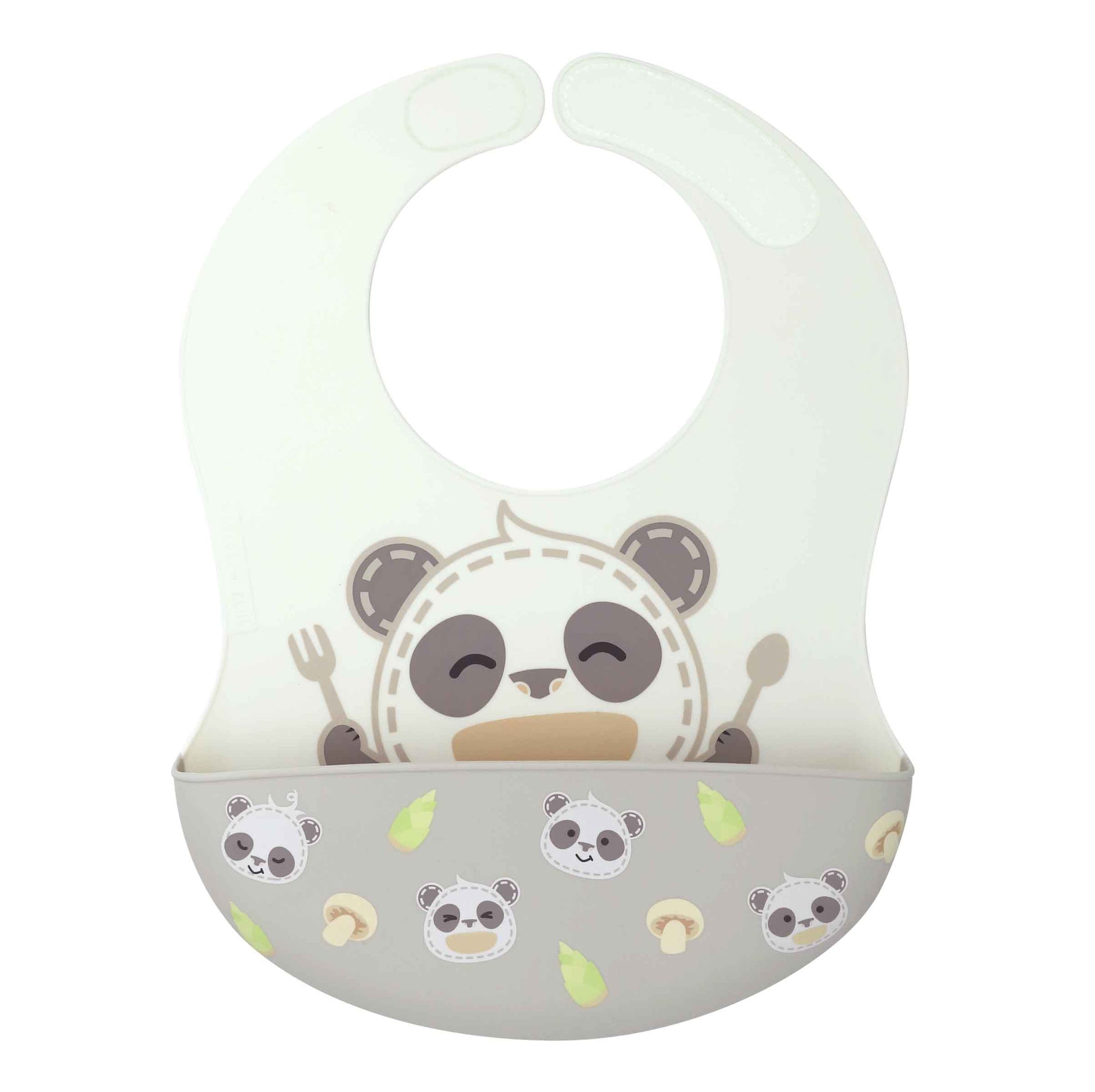 Marcus & Marcus silicone baby bibs velcro closure  milky white