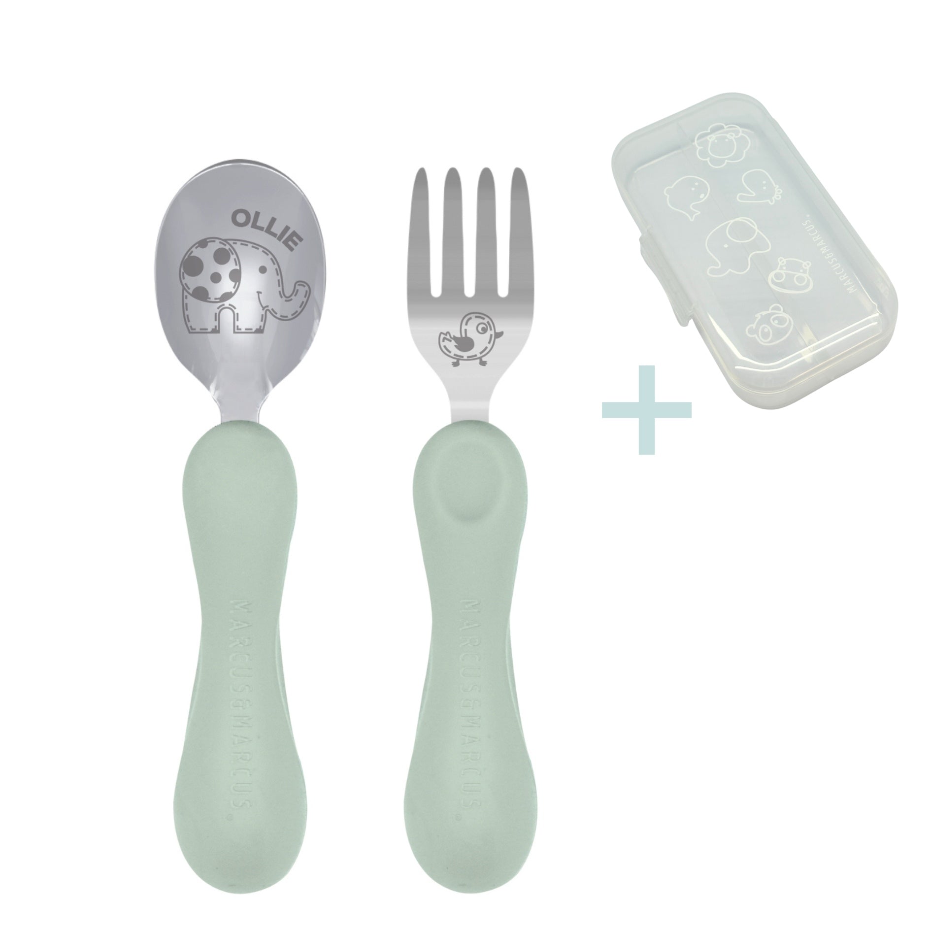 Easy Grip Spoon & Fork Set (With Storage Case)