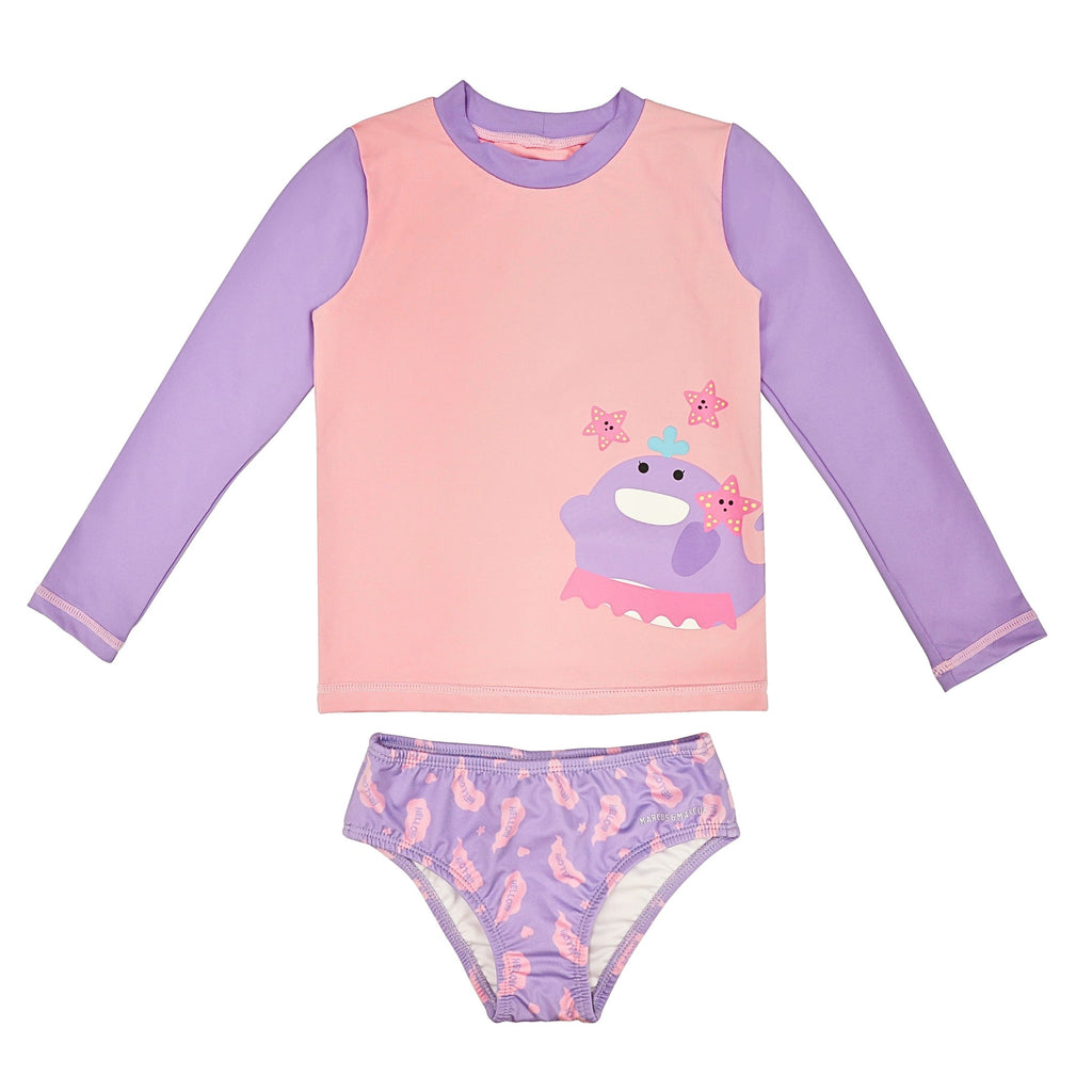 Toddler Long Sleeve Rash Guard Set – UPF 50+ Swim Top & Bottoms (18M - 4T)