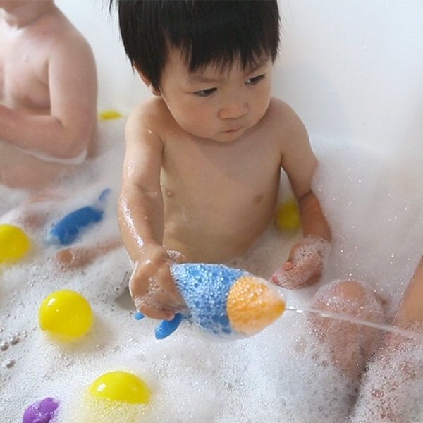 Marcus & Marcus Silicone Rocket Bath Squirts Toy – Mold-Free BPA-Free Baby Bath Toy