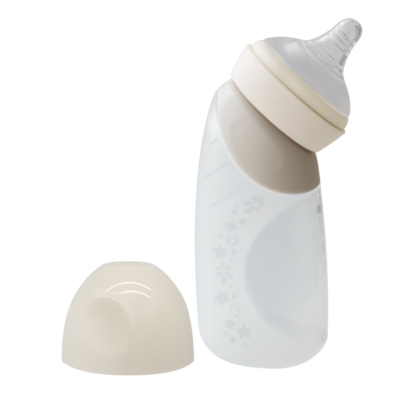 Antibacterial Natural Silicone Angled Bottle (240ML) - Marcus & Marcus