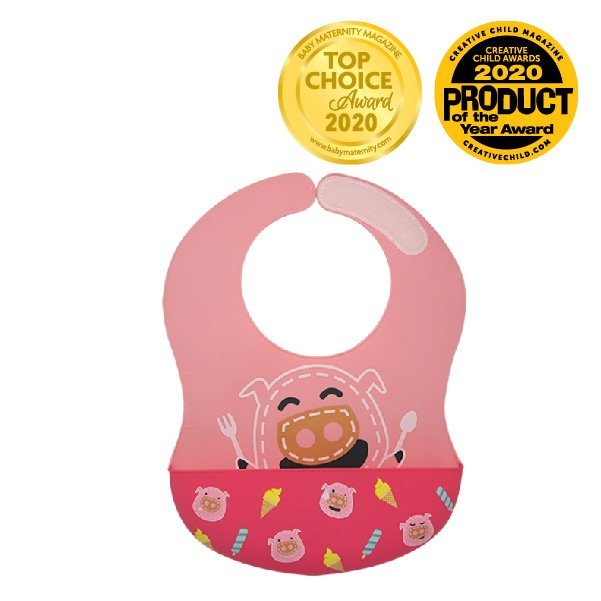 Marcus & Marcus silicone baby bibs velcro closure  pink