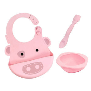 Baby Feeding Set with Bowl, Spoon and Bib