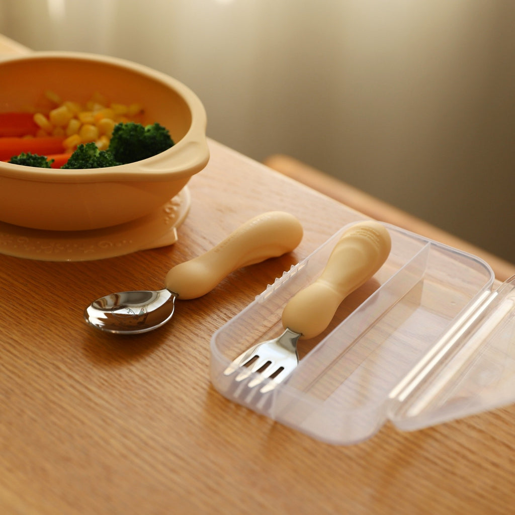 Easy Grip Spoon & Fork Set (With Storage Case)