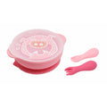 Marcus & Marcus Toddler First Self Feeding Set – Suction Bowl with Lid & Palm Grasp Spoon and Fork